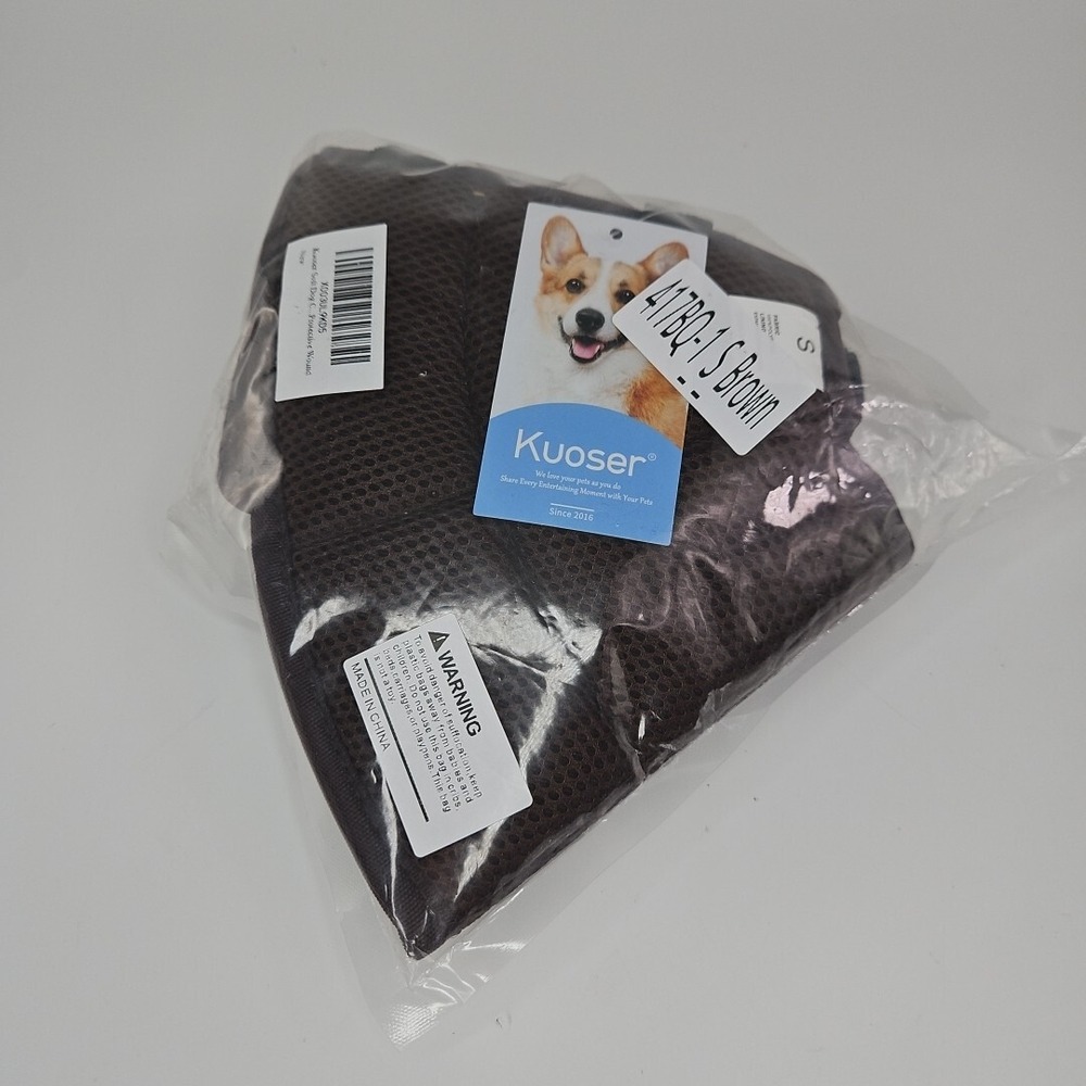 Kuoser‎ Soft Dog Cone Collar After Surgery, Adjustable Dog Recovery  SMALL Brown